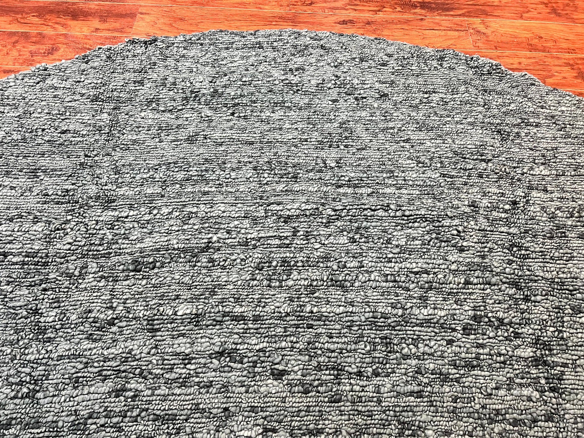 Large Round Indian Rug 11x11, Teal, Vintage Handmade Wool Carpet - Nuvé