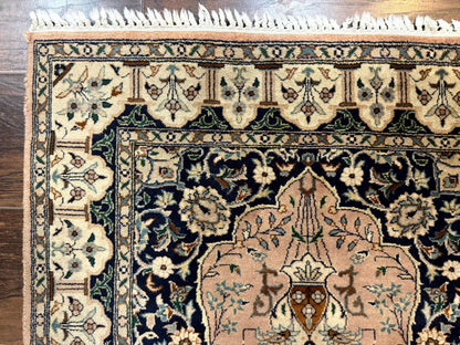 Small Tree of Life Prayer Rug, Pak Persian Rug 2.7 x 4, , Birds, Lantern, Handmade Vintage Fine 260 KPSI - Nuvé