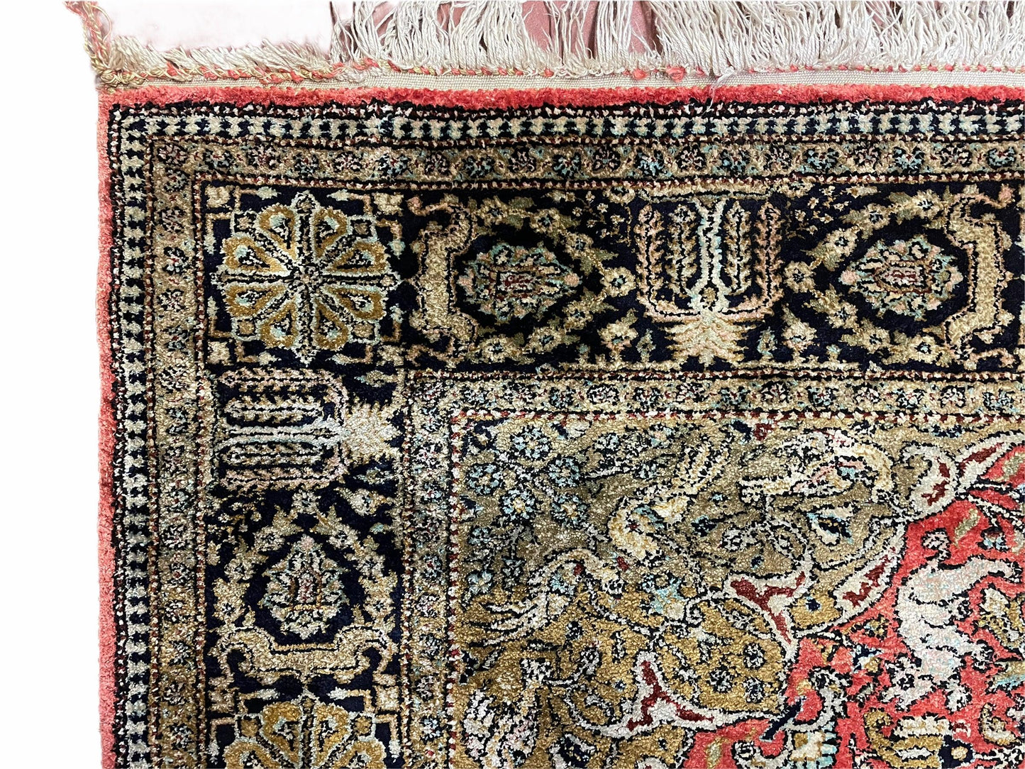 Persian Qum Silk Rug 3.8 x 5.6, Silk on Silk, Animal Pictorials, Fine 330 KPSI - Nuvé