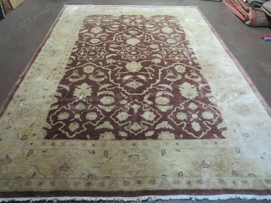 7' X 10' Vintage Fine Handmade Pakistan Peshawar Chobi Floral Wool Rug Vegy Dye - Nuvé