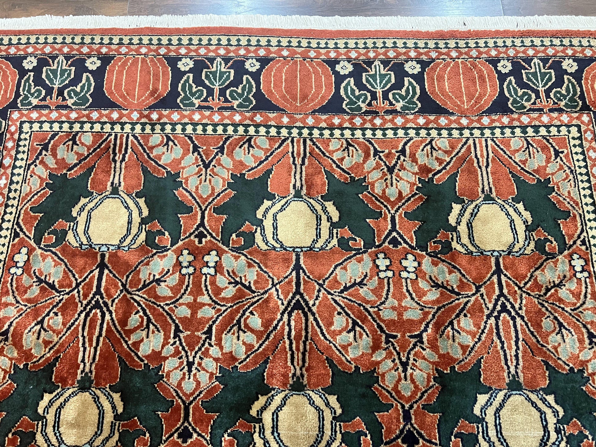 Indo Persian Bidjar Rug 8x10, Red and Black, Handmade Vintage Wool Carpet - Nuvé