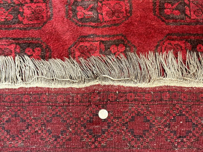 Afghan Turkoman Bokhara Bashir Rug 3x6, Red - Nuvé