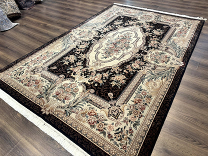 Aubusson Rug 6x9, European Design, Fine 170 KPSI, Elegant Carpet - Nuvé