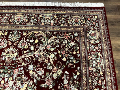 Burgundy Persian Rug 8x10, Pak Persian Floral Carpet, Very Fine 300 KPSI - Nuvé