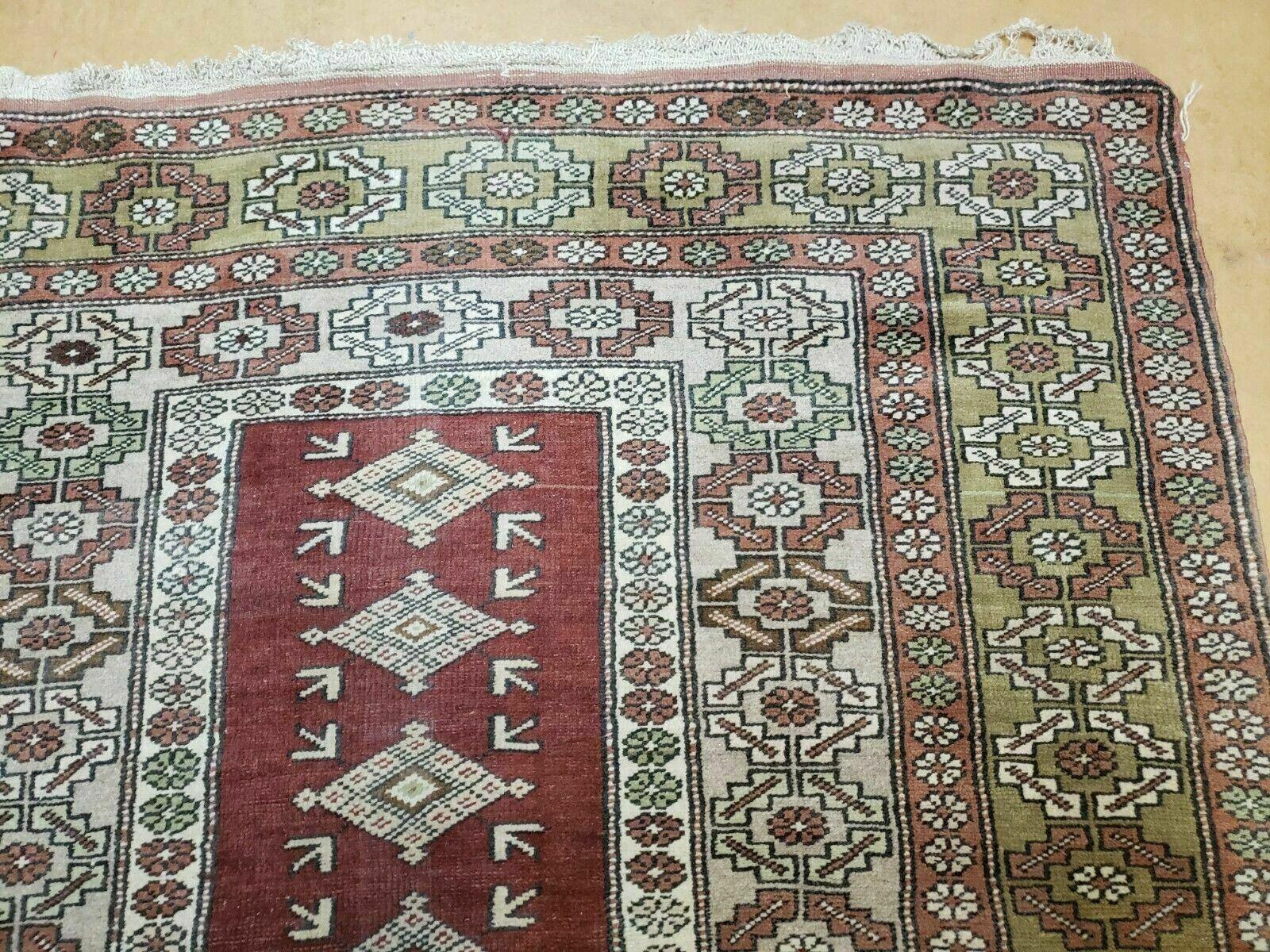 4' X 8' Antique Handmade Turkish Melas Oushak Wool Rug - Nuvé
