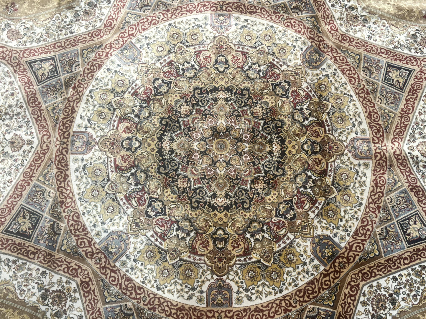 Turkish Silk Rug 8x10, Dome Design, Hereke Carpet, Bamboo Silk, New - Nuvé