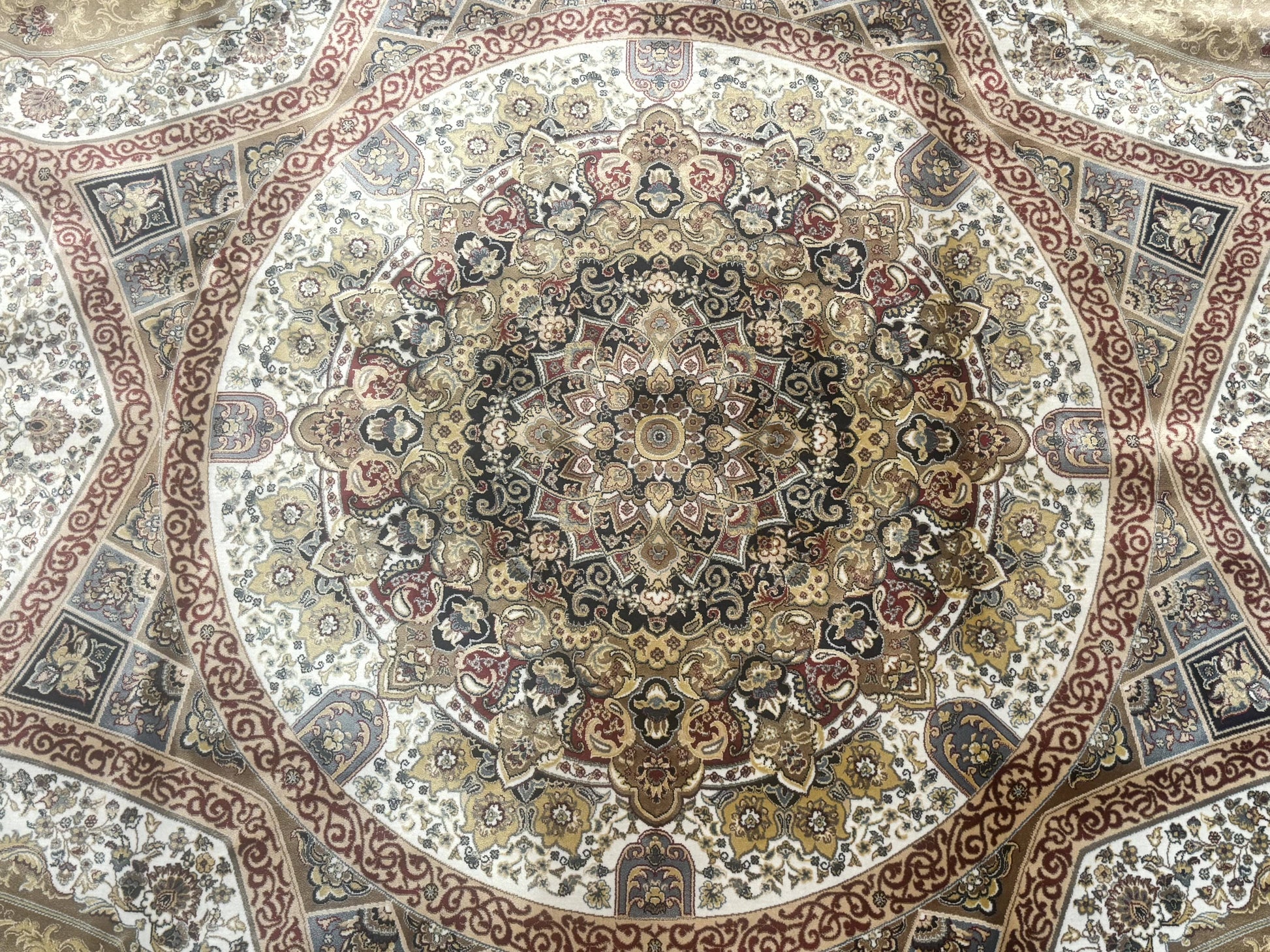 Turkish Silk Rug 8x10, Dome Design, Hereke Carpet, Bamboo Silk, New - Nuvé