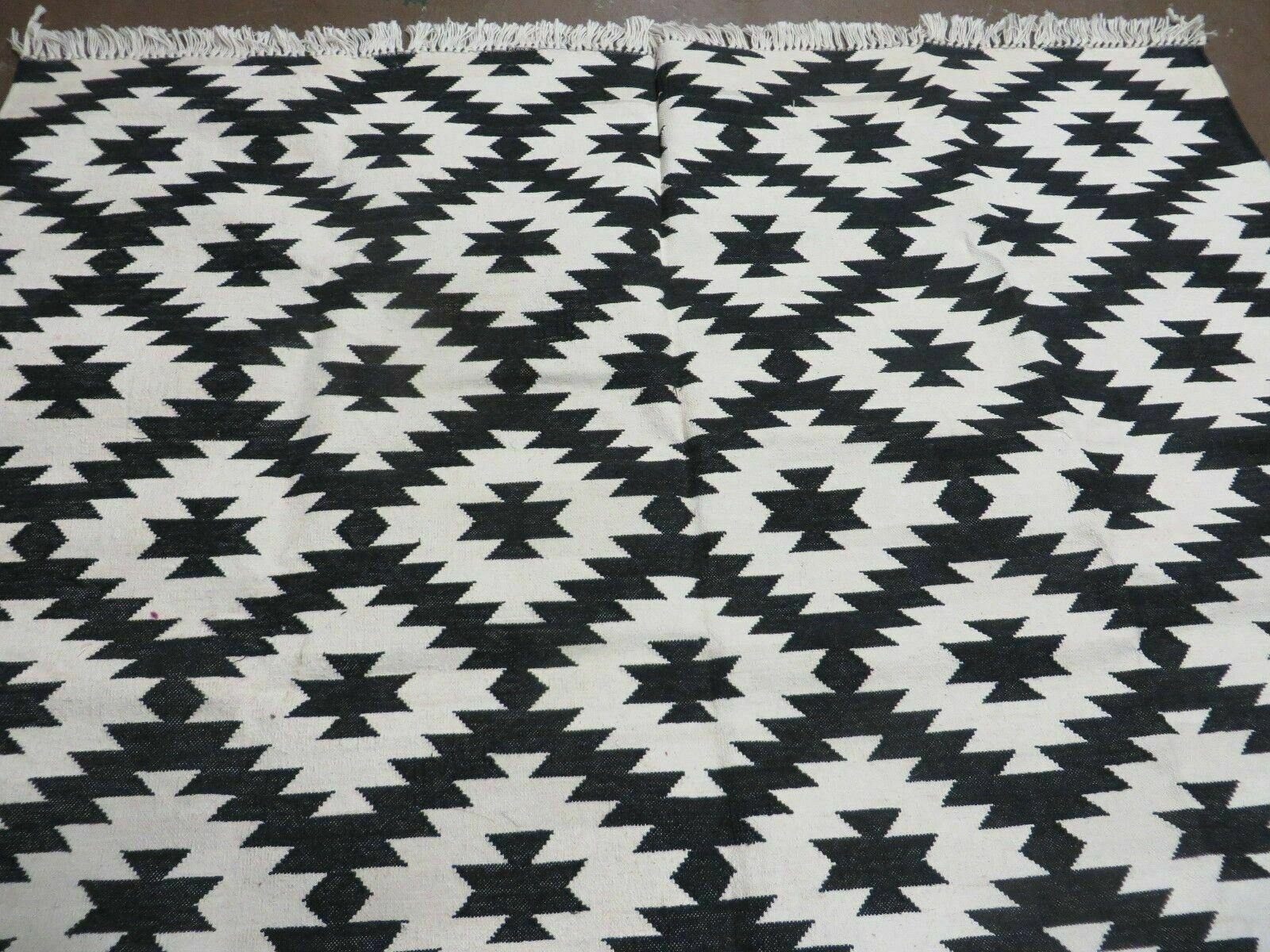 4' X 6' Hand Woven Wool Rug Contemporary Kilim Dhurrie Modern Oriental Area Rug - Nuvé