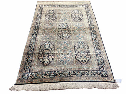 4' X 6' Vintage Fine Hand Made Turkish Oriental Silk Rug 400 KPSI Wow - Nuvé