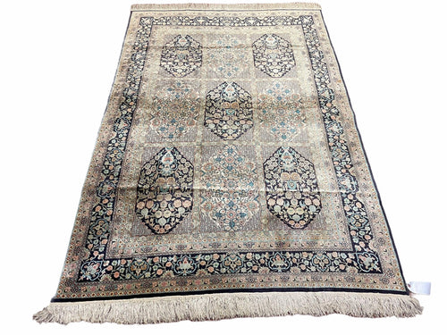 4' X 6' Vintage Fine Hand Made Turkish Oriental Silk Rug 400 KPSI Wow - Nuvé