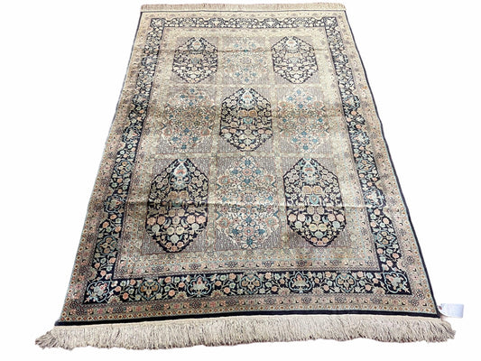 4' X 6' Vintage Fine Hand Made Turkish Oriental Silk Rug 400 KPSI Wow - Nuvé
