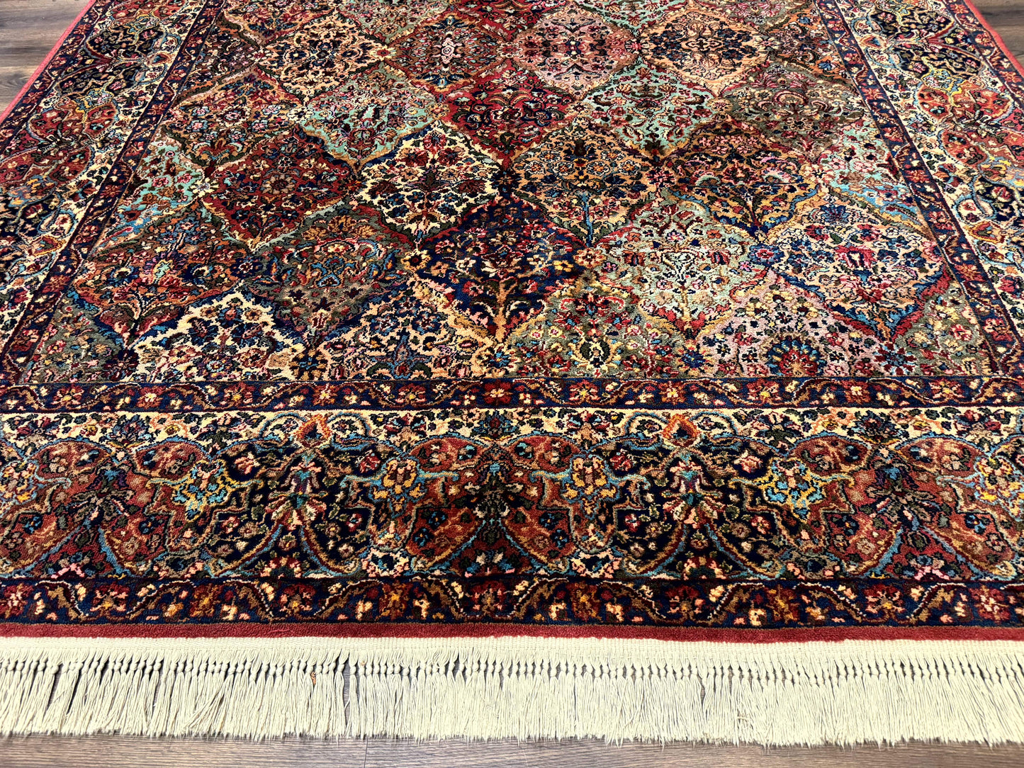 Karastan Rug 8.8 x 10.6, Multicolor Panel Kirman Rug #717, Original 700 Series, Wool - Nuvé