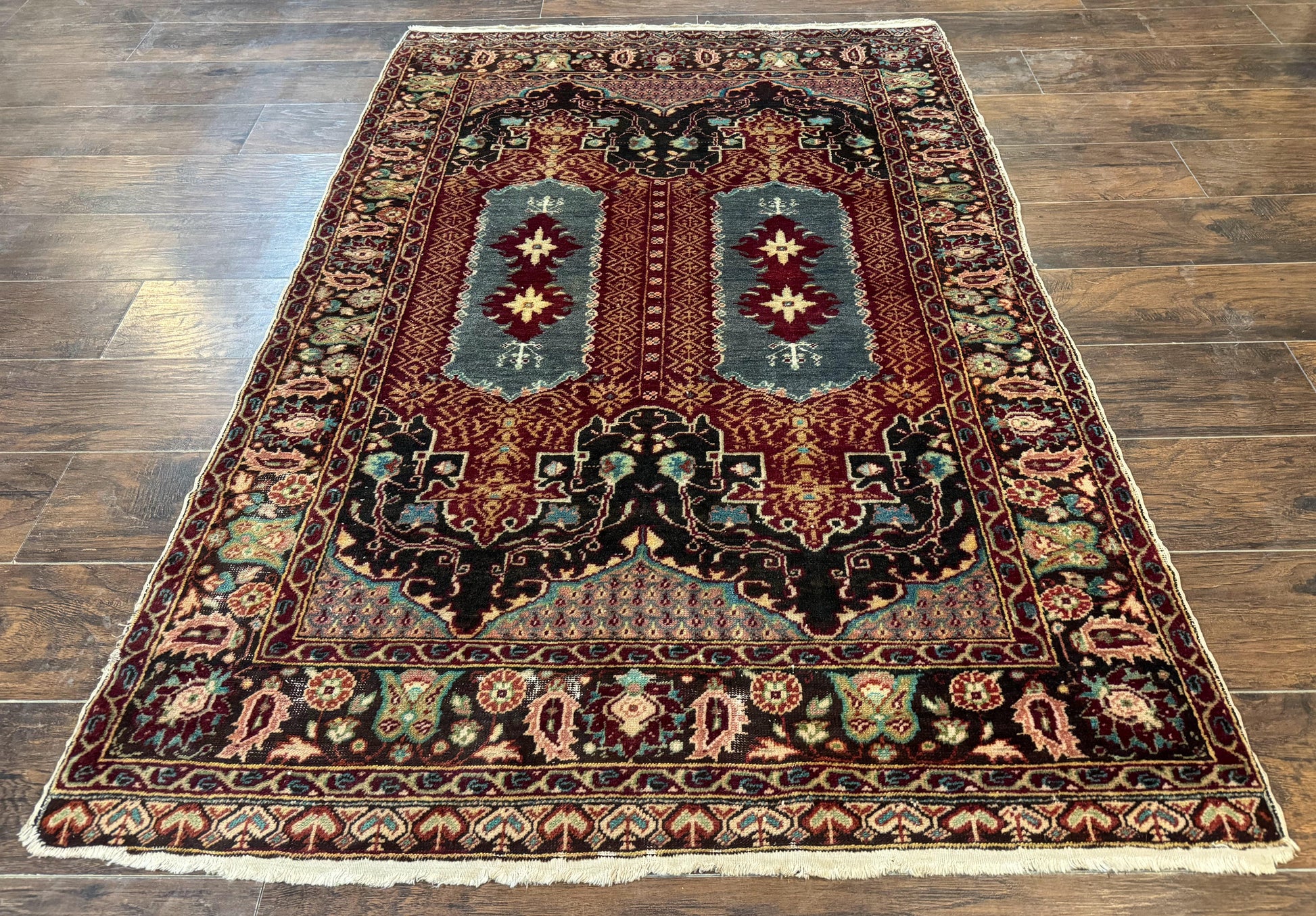 Antique Turkish Rug 4x6, Unique Rare Carpet - Nuvé