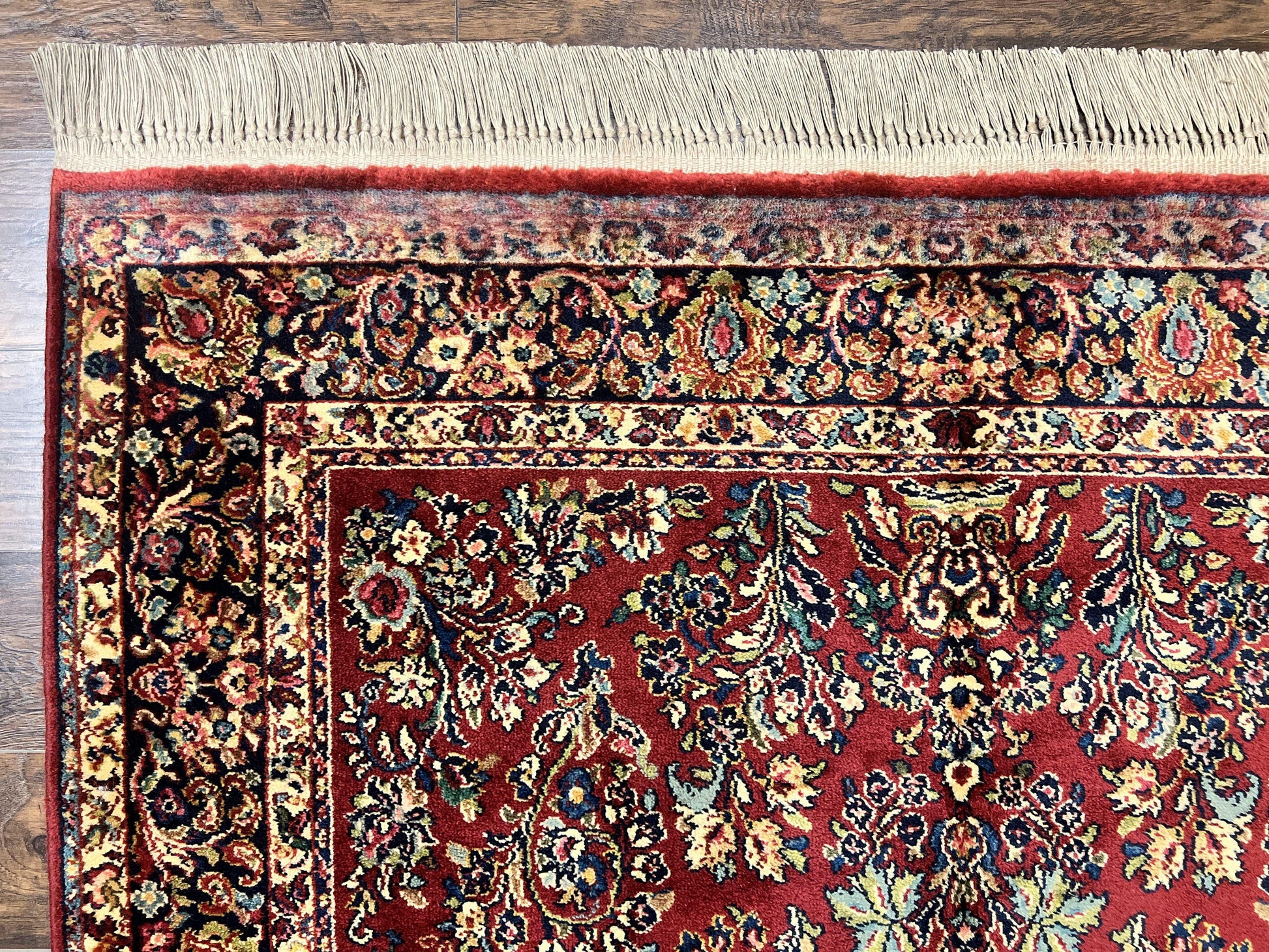 Karastan Rug 5.9 x 9 Red Sarouk #785, Wool Karastan Carpet, Original 700 Series, Vintage Karastan Oriental Rug Discontinued - Nuvé