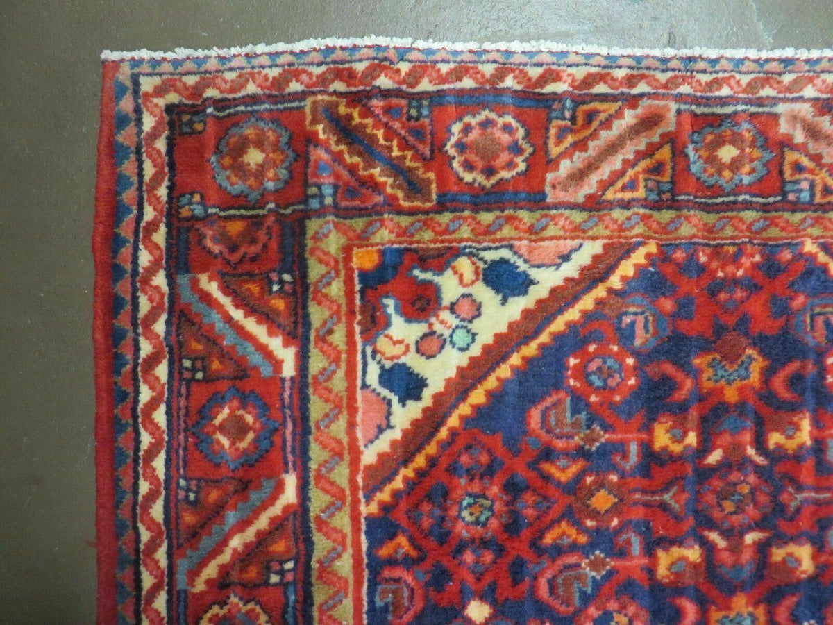 3' 6" X 10' 4" Antique Handmade India Floral Oriental Wool Runner Rug # 128