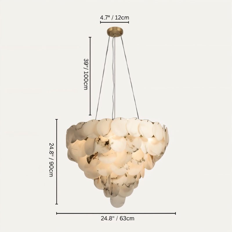 Caelum Alabaster Chandelier Light - Nuvé