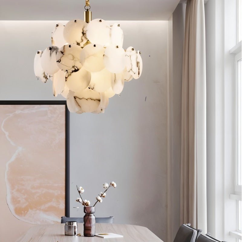 Caelum Alabaster Chandelier Light - Nuvé