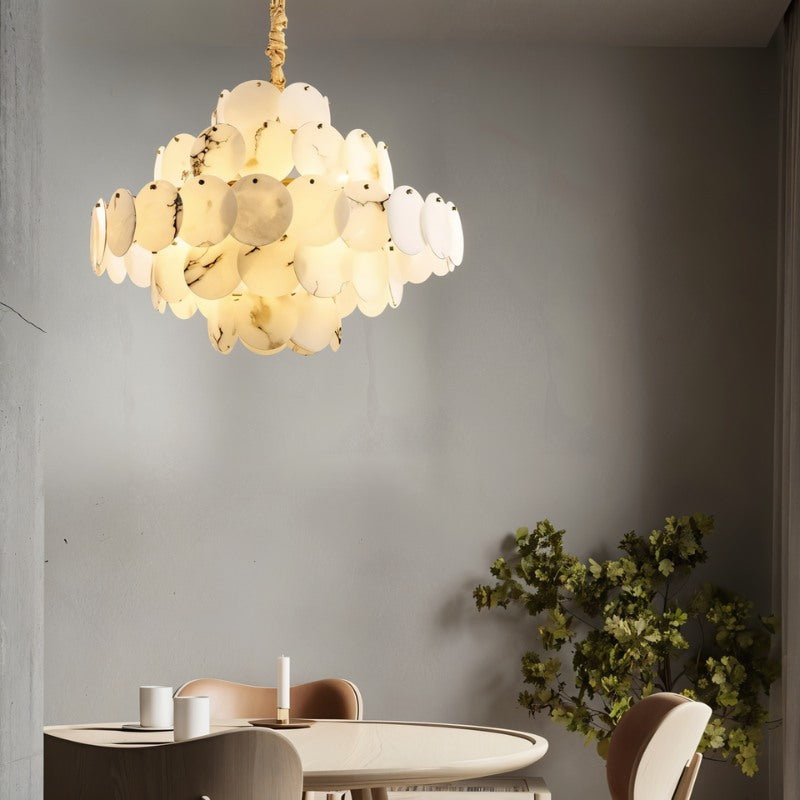 Caelum Alabaster Chandelier Light - Nuvé