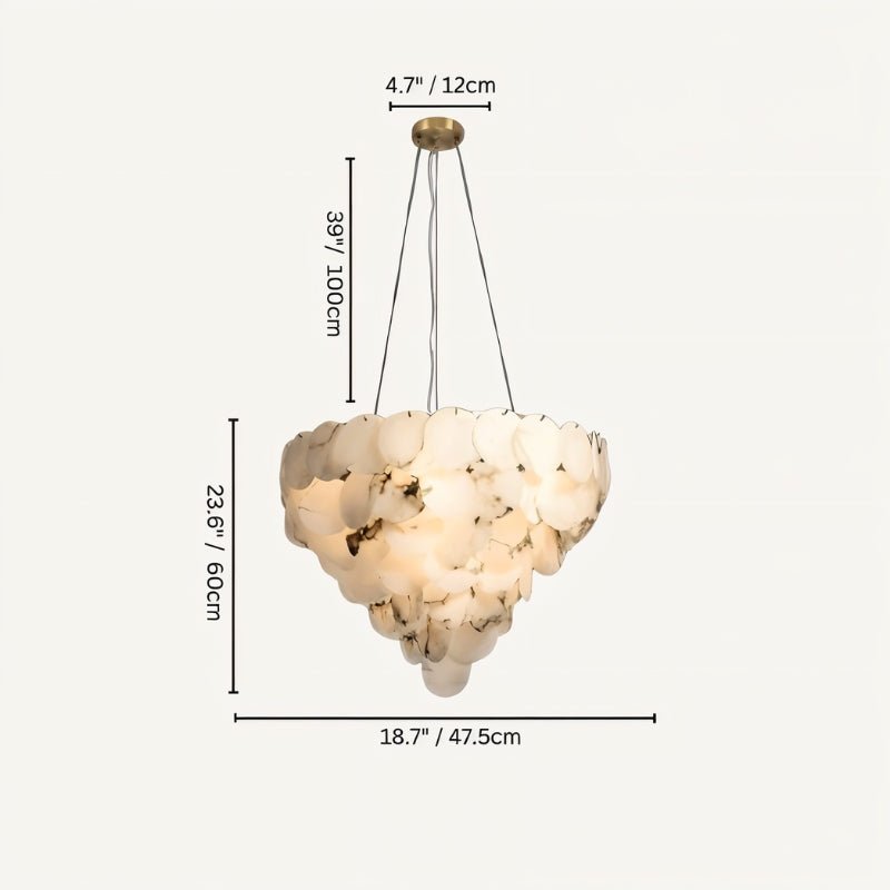 Caelum Alabaster Chandelier Light - Nuvé