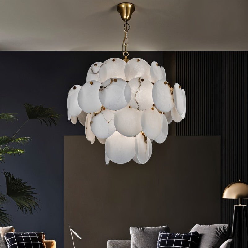 Caelum Alabaster Chandelier Light - Nuvé