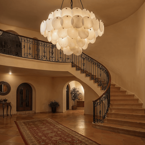 Caelum Alabaster Chandelier Light - Nuvé