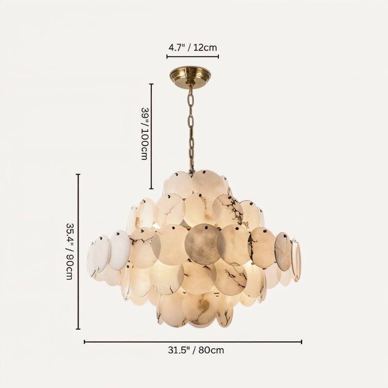 Caelum Alabaster Chandelier Light - Nuvé