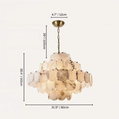 Caelum Alabaster Chandelier Light - Nuvé