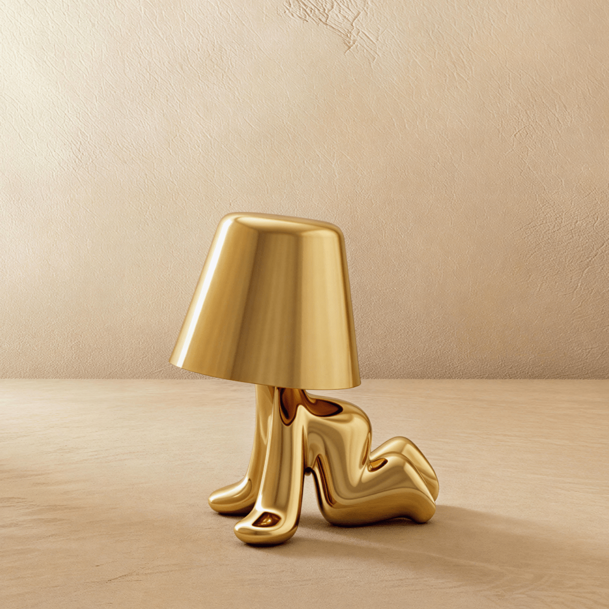 Carine Table Lamp by Residence Supply with a white fabric shade and sleek metal base on a wooden surface.