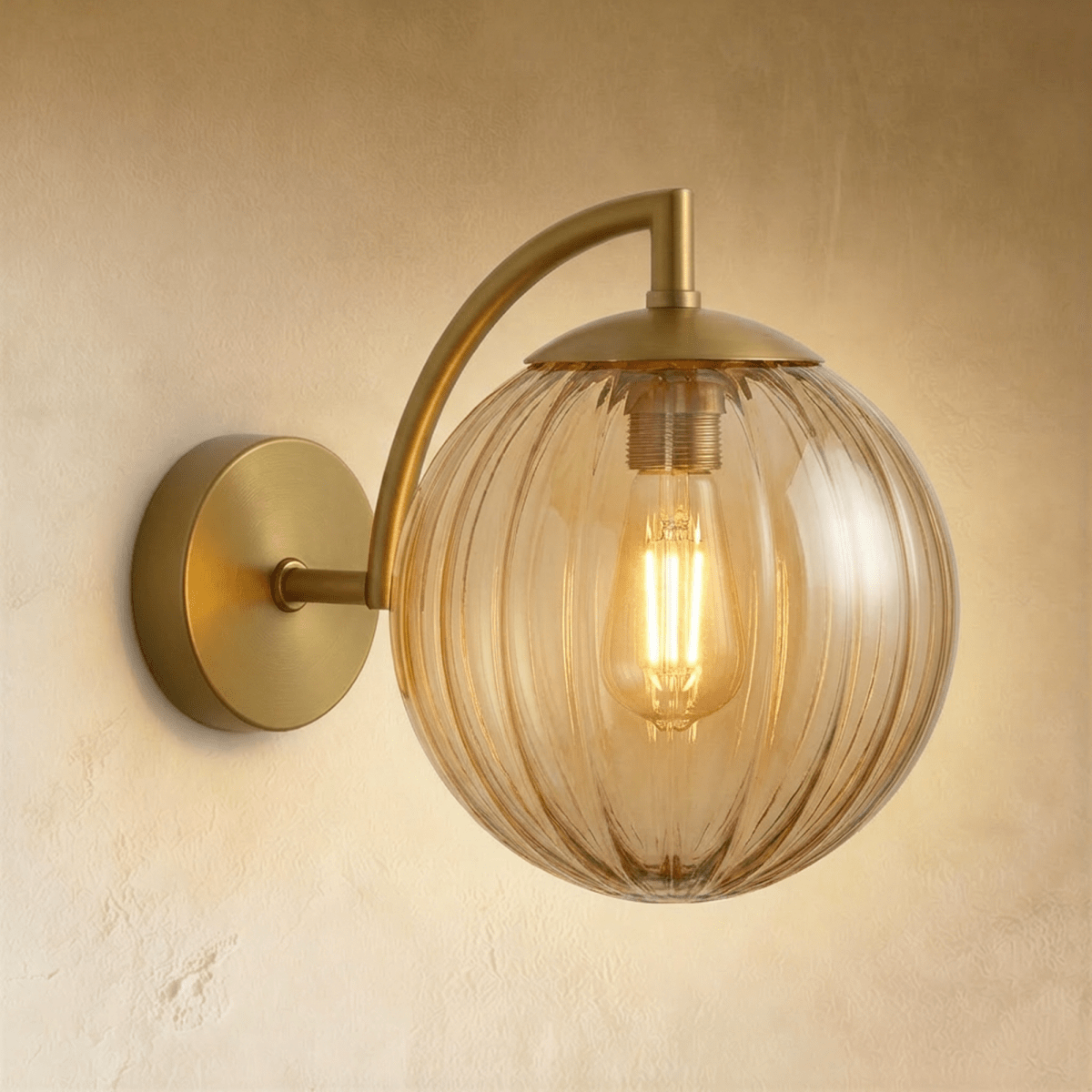 Carissa Wall Lamp by Residence Supply featuring a sleek, modern design with a curved arm and white shade mounted on a wall.