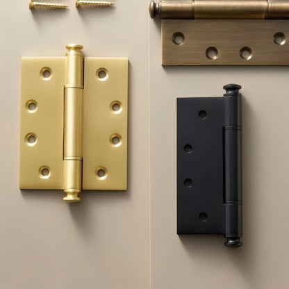 Carvin door hinge with various finishes and screws, suitable for home and garden door hardware installations.