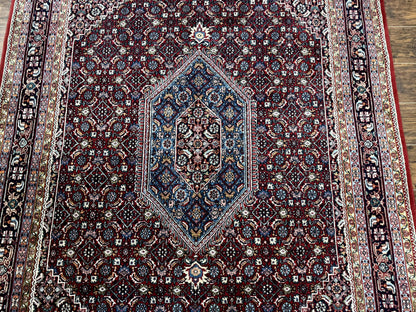 Indo Persian Bidjar Rug 6x9, Vintage Wool Handmade Carpet - Nuvé