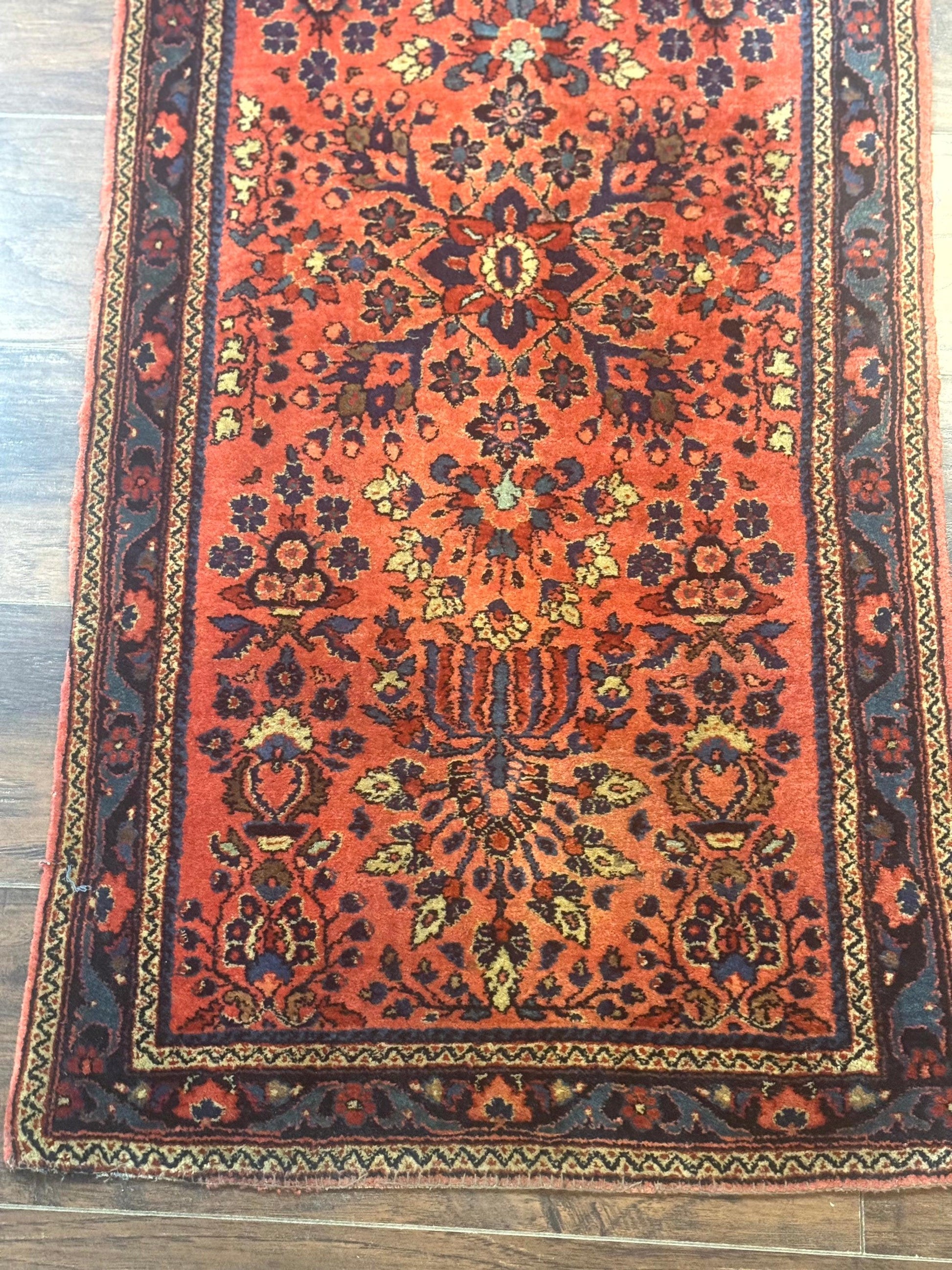 Antique Persian Sarouk Rug 2x4, Red, Fine 260 KPSI - Nuvé