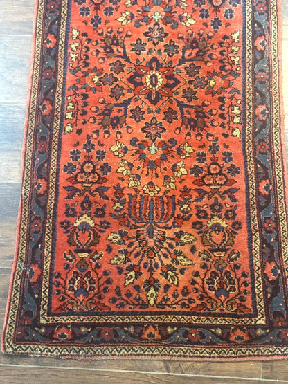 Antique Persian Sarouk Rug 2x4, Red, Fine 260 KPSI - Nuvé