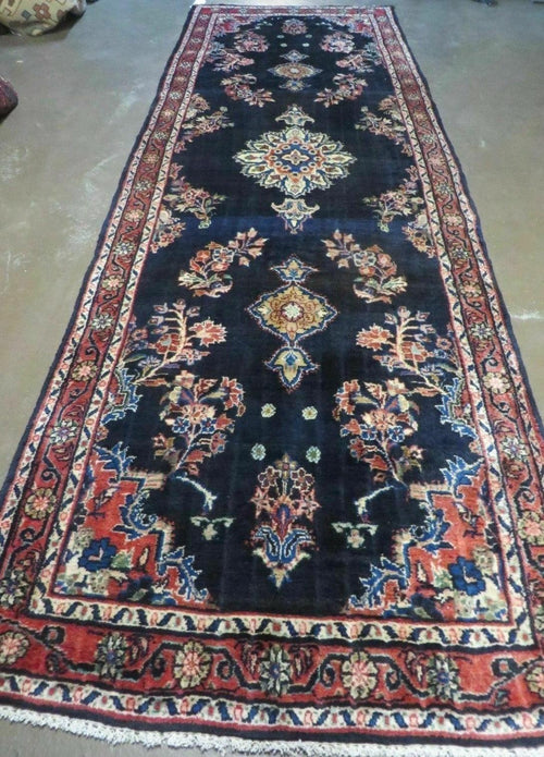 Persian Runner Rug 4x11, Navy Blue Antique Lilihan Runner - Nuvé