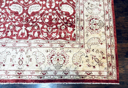 Pakistani Chobi Rug 8x10, Red, Handmade - Nuvé