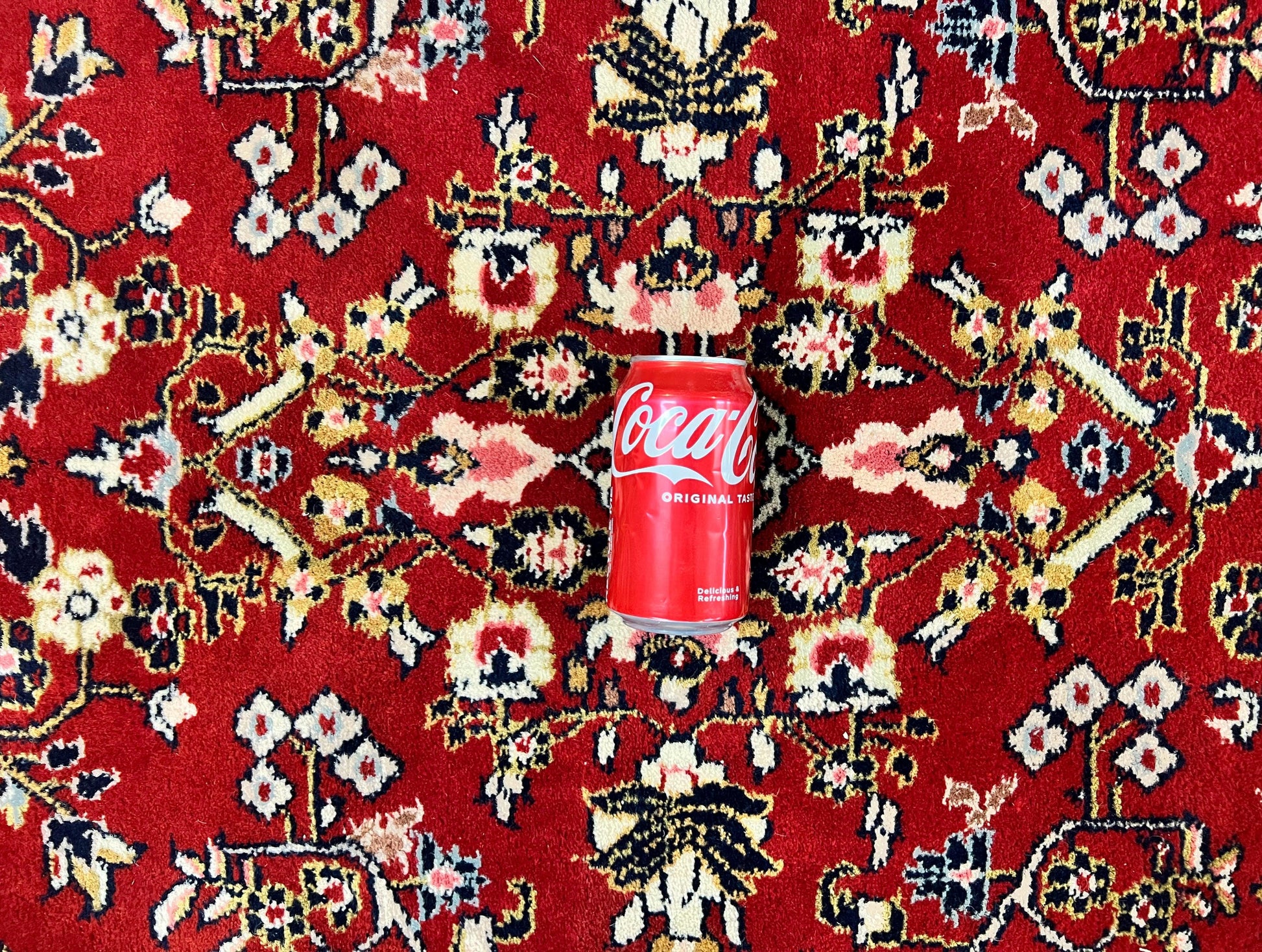 Indo Persian Sarouk Rug 8x10, Red, Floral Allover, Handmade Vintage Wool Carpet, Traditional Rug - Nuvé