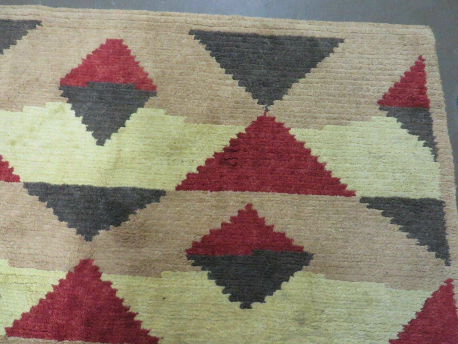 6' X 8' Handmade Tibetan Nepal Chinese Wool Rug Art Deco Contemporary Modern - Nuvé