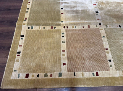 Large Wool Rug 10x13, Panel Design, Modern Contemporary Carpet - Nuvé