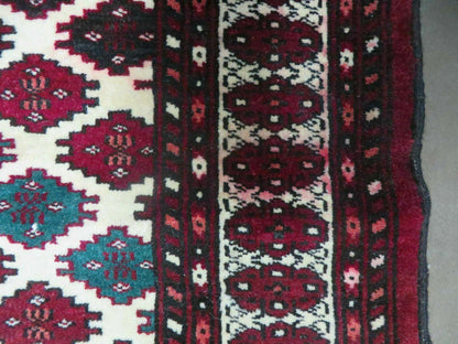 3' X 4' Vintage Handmade Pakistan Bokhara Turkoman Balouch Wool Rug Mat Nice - Nuvé