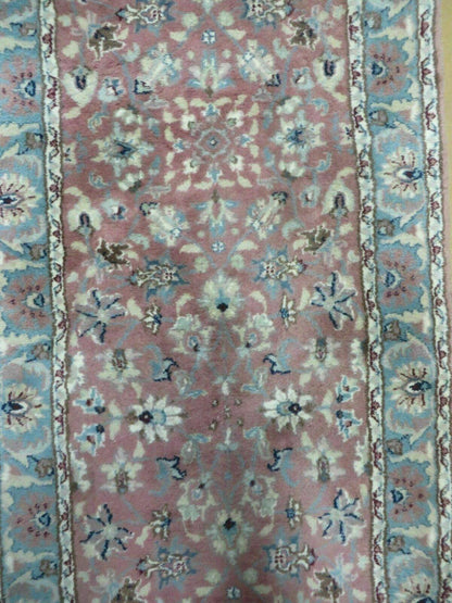 2' 8" X 12' Vintage Handmade India Floral Wool Runner Rug Nice - Nuvé