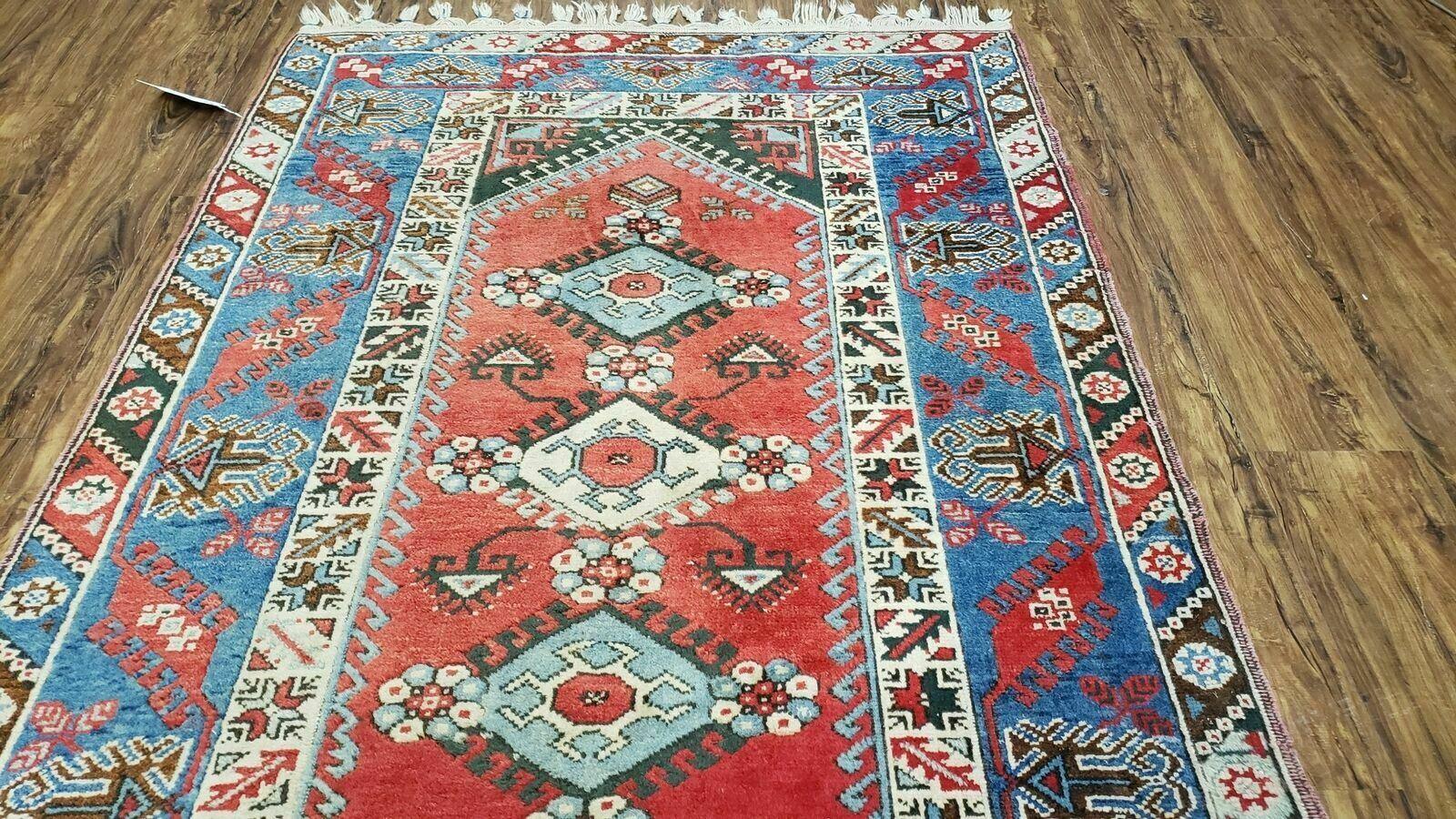 4' X 6' Handmade Turkish Super Kazak Shirvan Wool Rug Colorful - Nuvé