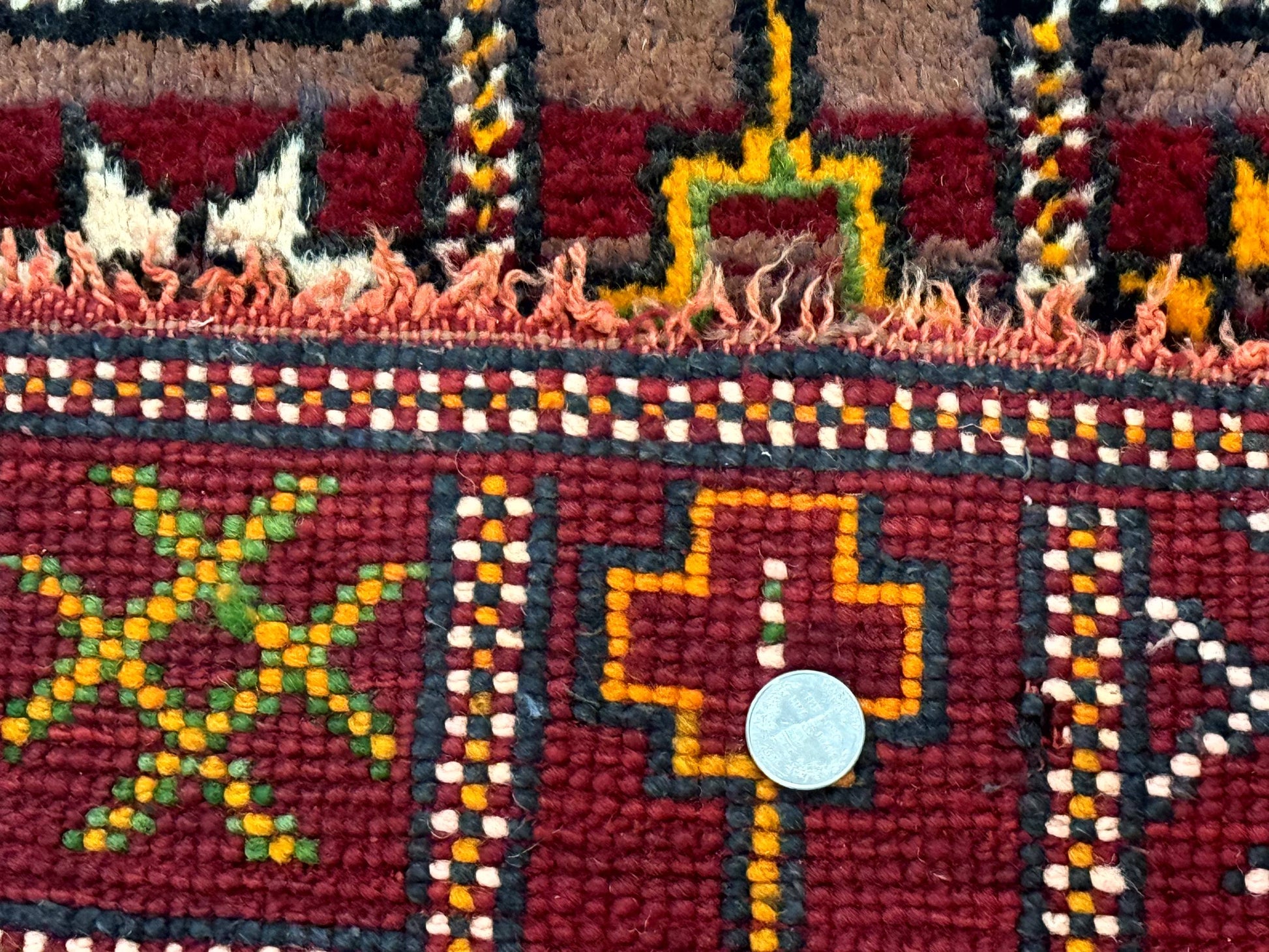 Moroccan Berber Tribal Rug 3x5, Geometric Area Rug, Red Orange Brown - Nuvé