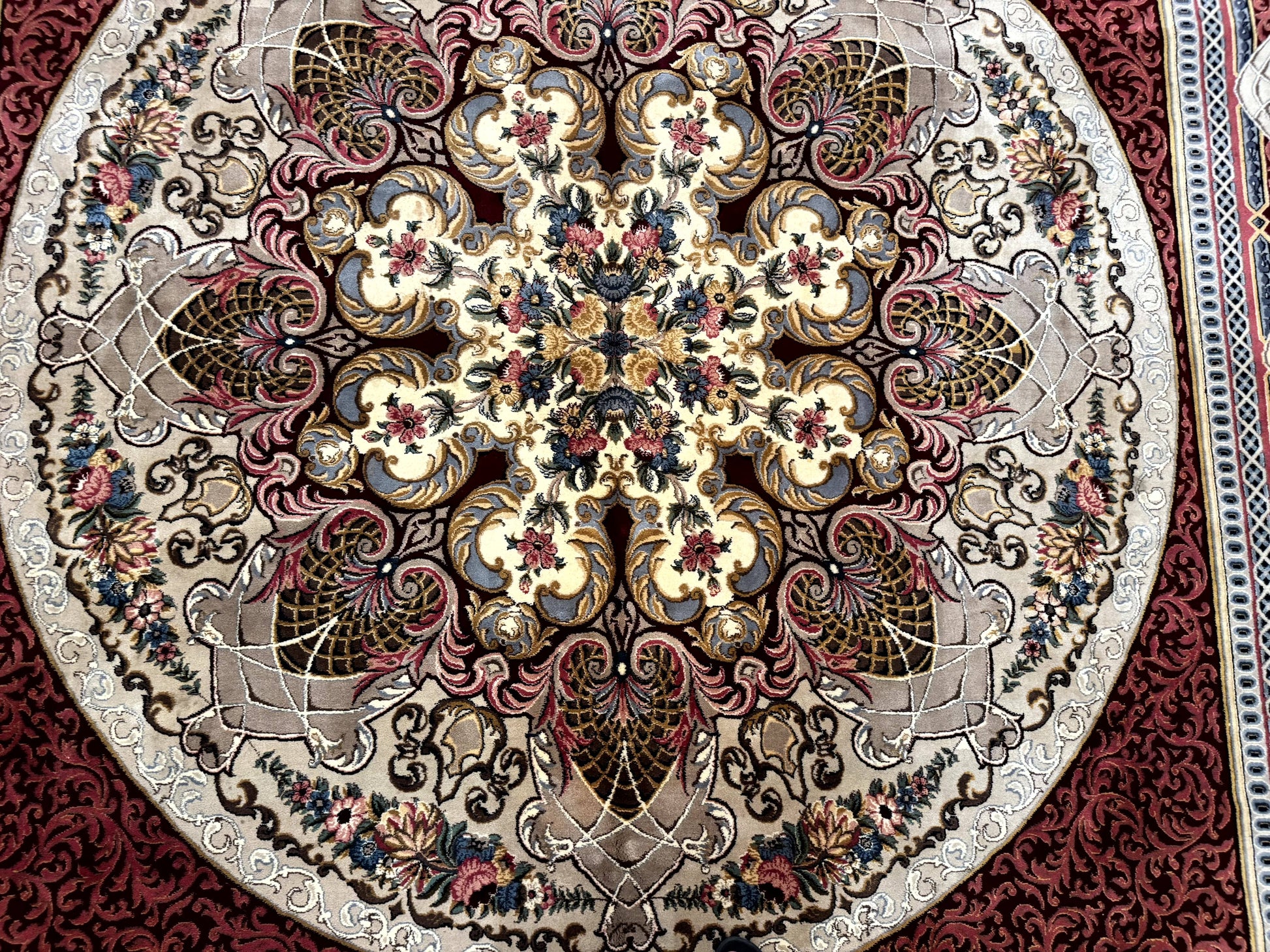Wonderful Aubusson Rug 10x14, Red Maroon, Elegant, Fine 200 KPSI - Nuvé