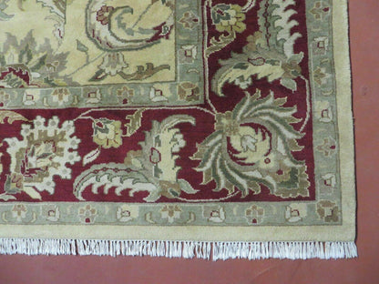 9' X 12' Vintage Handmade India Oriental Jaipur Quality Tea Wash Hand Knotted - Nuvé