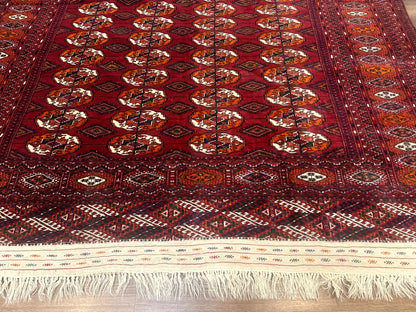 Persian Turkoman Rug 7x9, Red Tribal Carpet - Nuvé