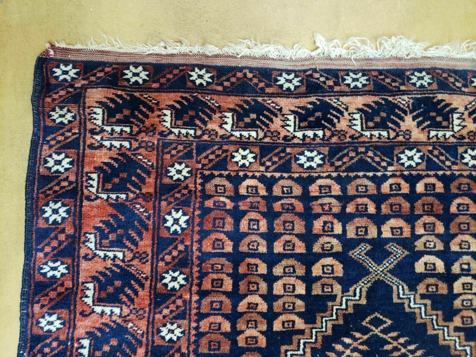3' 4" X 5' 6" Vintage Handmade Pakistan Balouchi Balouch Tribal Wool Rug Nice - Nuvé