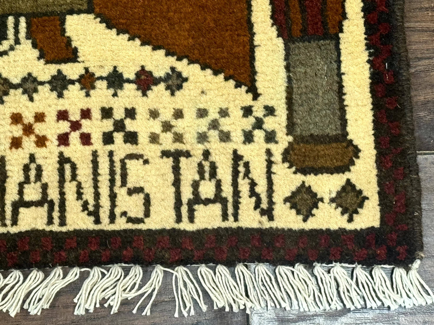Afghan War Rug, Helicopters Tanks Guns, Handmade, Wool, 2x3 - Nuvé