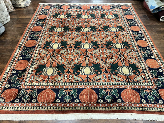 Indo Persian Bidjar Rug 8x10, Red and Black, Handmade Vintage Wool Carpet - Nuvé