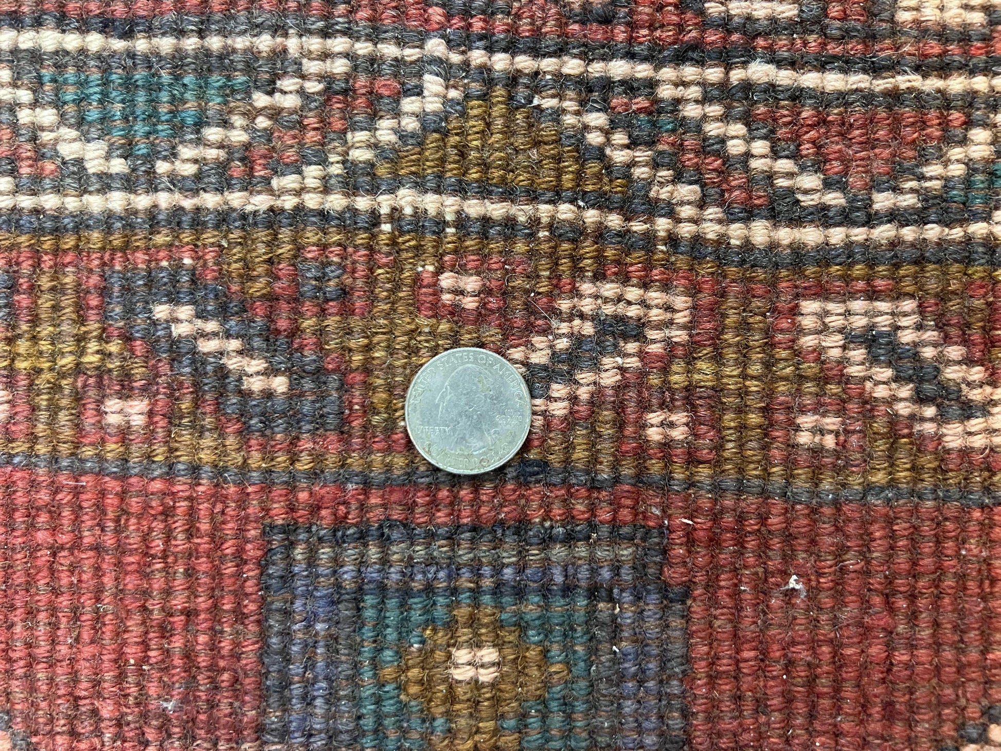 Persian Heriz Runner Rug 3.8 x 8.6, Geometric Design, Large Triple Medallions, Hand Knotted Handmade Vintage Wool Hallway Rug, Red - Nuvé