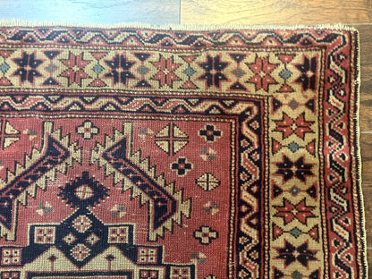 Antique Turkish Sparta Rug 3x6, Geometric Caucasian Kazak Pattern, Handmade - Nuvé